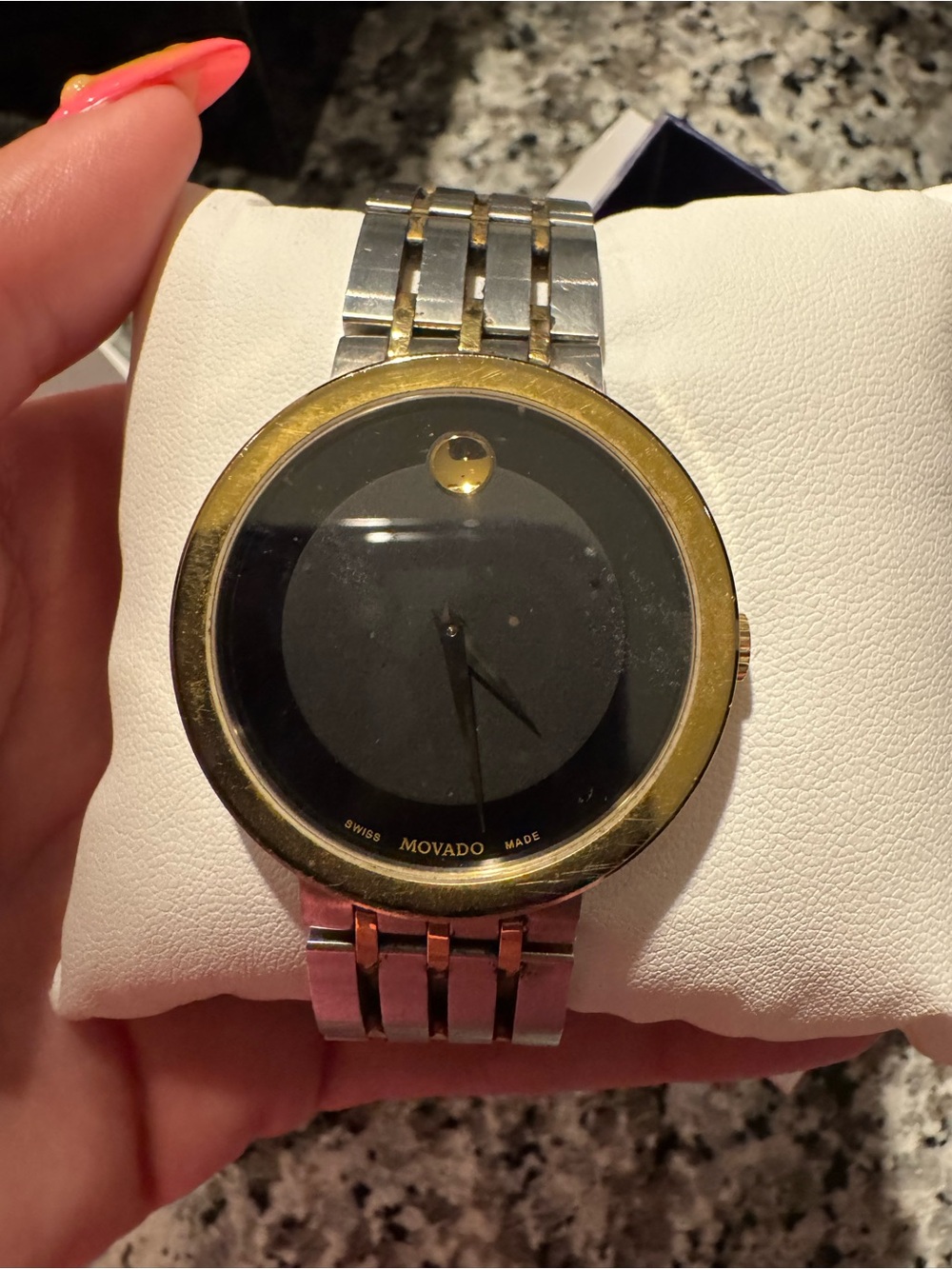 Movado BOLD Two-Tone Black Dial Museum Watch with Gold/silver  Accent